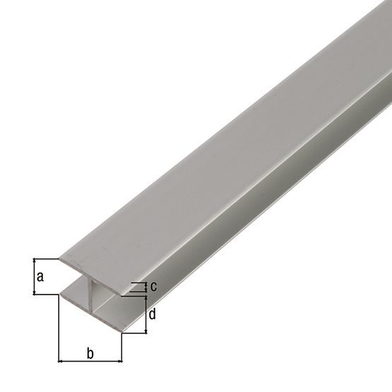 Alberts H-Profil selbstklemmend, Alu silber elox., LxBxHxS 1000 x 5,9 x 20 x 1,5 mm Produktbild Alberts H-Profil selbstklemmend, Alu silber elox., LxBxHxS 1000 x 5,9 x 20 x 1,5 mm