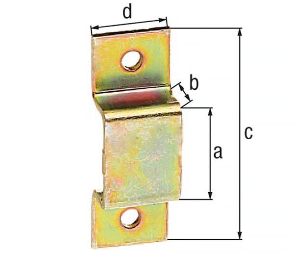 Alberts Schlaufe galv.gelb verzinkt, lichte-LxH 29x14 mm, Gesamt-LxB 73x20 mm Karte 2 St Produktbild Alberts Schlaufe galv.gelb verzinkt, lichte-LxH 29x14 mm, Gesamt-LxB 73x20 mm Karte 2 St