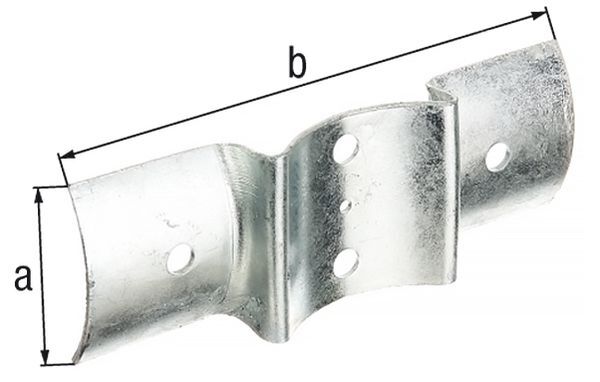 Alberts Zaun-Riegelbeschlag,f.Pfosten u.Palisaden Ø100 mm,feuerverzinkt,LxB 70x200 mm Produktbild Alberts Zaun-Riegelbeschlag,f.Pfosten u.Palisaden Ø100 mm,feuerverzinkt,LxB 70x200 mm