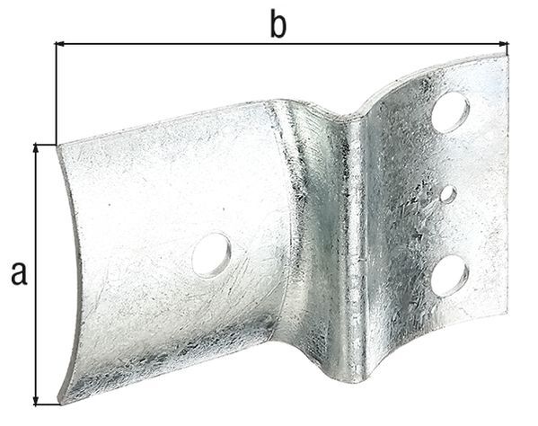 Alberts Zaun-Riegelbeschlag,f.Pfosten u.Palisaden Ø100 mm,feuerverzinkt,LxB 70x117,5 mm Alberts Zaun-Riegelbeschlag,f.Pfosten u.Palisaden Ø100 mm,feuerverzinkt,LxB 70x117,5 mm