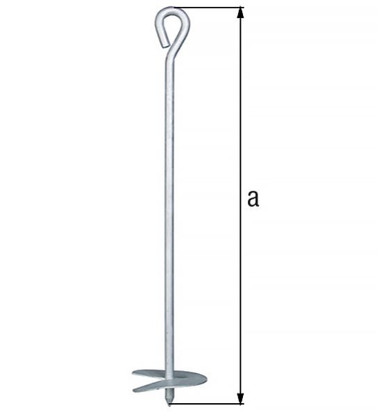 Alberts Bodenanker,zum Eindrehen,mit Zubehör,feuerverzinkt,Länge 525mm,Schnecke Ø100mm Produktbild Alberts Bodenanker,zum Eindrehen,mit Zubehör,feuerverzinkt,Länge 525mm,Schnecke Ø100mm