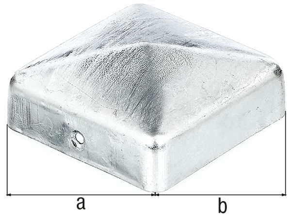 Alberts Pfostenkappe, für Holzpfosten, flach, feuerverzinkt, LxB 90x90 mm Produktbild Alberts Pfostenkappe, für Holzpfosten, flach, feuerverzinkt, LxB 90x90 mm