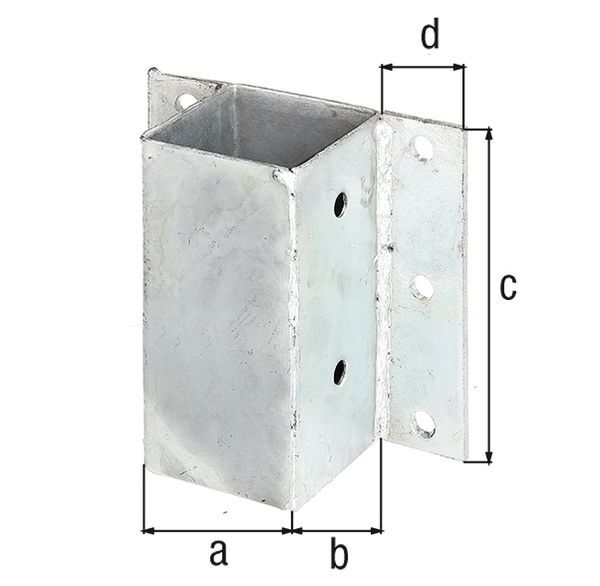 Alberts Pfostenträger für L- und U-Steine o. Mauern, feuerverzinkt, z. Anschr., 91x91 mm Produktbild Alberts Pfostenträger für L- und U-Steine o. Mauern, feuerverzinkt, z. Anschr., 91x91 mm
