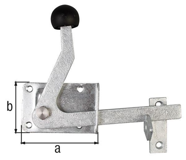 Alberts Gartentorfalle Edelstahl zusätzlich kugelgestrahlt Platten Breite 80mm Höhe 55mm Produktbild Alberts Gartentorfalle Edelstahl zusätzlich kugelgestrahlt Platten Breite 80mm Höhe 55mm