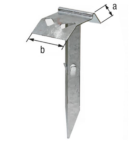 Alberts Auflaufstütze, mit angeschweißtem Erddorn, feuerverzinkt, Breite 125 mm Produktbild Alberts Auflaufstütze, mit angeschweißtem Erddorn, feuerverzinkt, Breite 125 mm