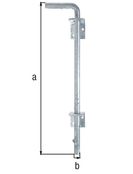 Alberts Bodenschieber, feuerverzinkt, Gesamthöhe 400 mm, Abstand Bolzen - Tor 40 mm Alberts Bodenschieber, feuerverzinkt, Gesamthöhe 400 mm, Abstand Bolzen - Tor 40 mm