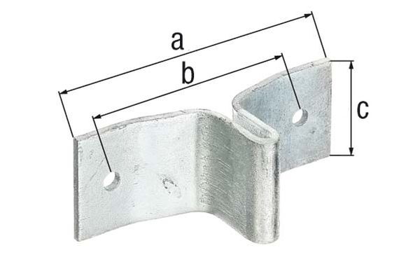 Alberts Lasche für Zaunpfosten aus T-Profil, feuerverzinkt, Länge 114 mm, Breite 40 mm Produktbild Alberts Lasche für Zaunpfosten aus T-Profil, feuerverzinkt, Länge 114 mm, Breite 40 mm bild 2