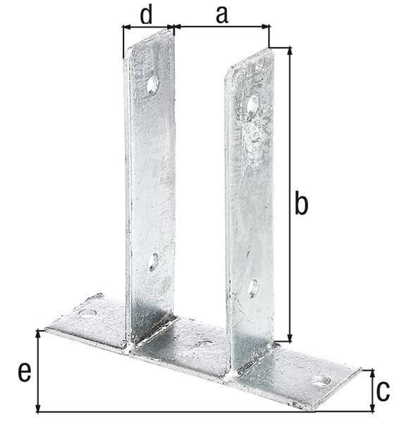 Alberts U-Pfostenträger, feuerverzinkt, z.Aufschrauben, BxH 111x200 mm Alberts U-Pfostenträger, feuerverzinkt, z.Aufschrauben, BxH 111x200 mm