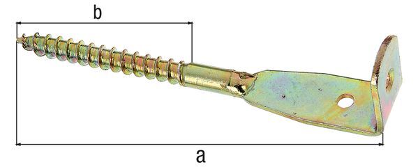 Alberts Flechtzaunhalter, Blattschrauben-Form, abgewinkelt, galv. gelb verzinkt, L 160mm