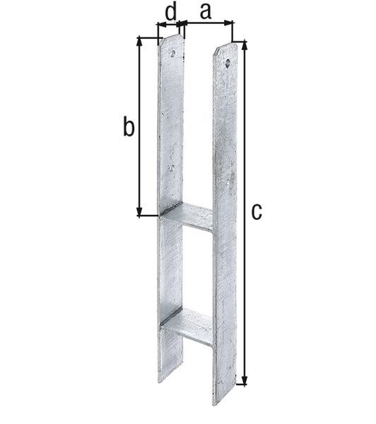 Alberts H-Pfostenträger fvz z. Einbetonieren lichte Breite 116 mm Höhe 600mm Stärke 6mm Produktbild Alberts H-Pfostenträger fvz z. Einbetonieren lichte Breite 116 mm Höhe 600mm Stärke 6mm