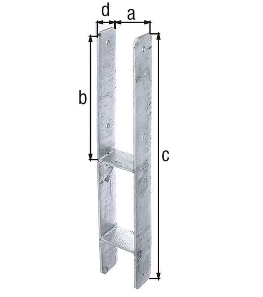 Alberts H-Pfostenträger z. Einbetonieren lichte Breite 121mm Höhe  600mm Stärke 5mm Produktbild Alberts H-Pfostenträger z. Einbetonieren lichte Breite 121mm Höhe  600mm Stärke 5mm