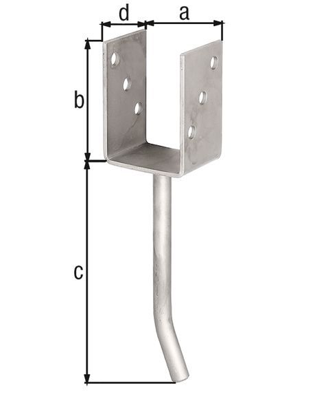Alberts U-Pfostenträger/Betonanker Rundstahl VA zEinbet. BxH 91x100mm L Anker 200mm Produktbild Alberts U-Pfostenträger/Betonanker Rundstahl VA zEinbet. BxH 91x100mm L Anker 200mm
