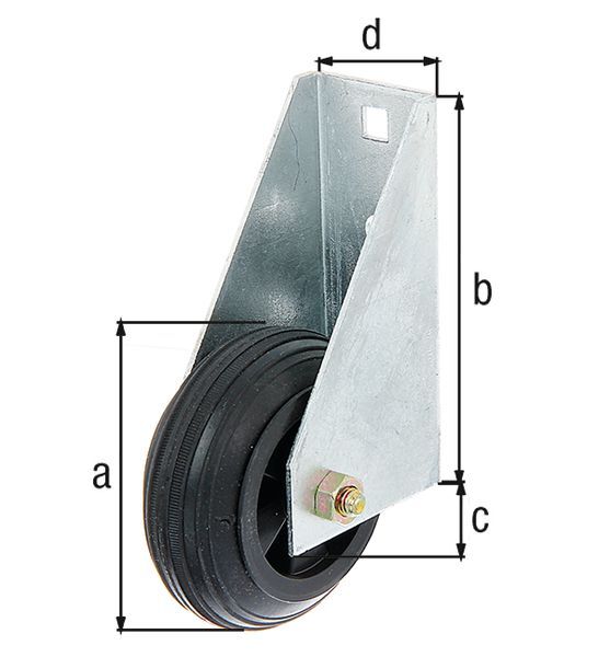 Alberts Torlaufrolle, f. schwere Tore, feuerverzinkt, zum Anschrauben, Durchmesser 80mm Produktbild Alberts Torlaufrolle, f. schwere Tore, feuerverzinkt, zum Anschrauben, Durchmesser 80mm
