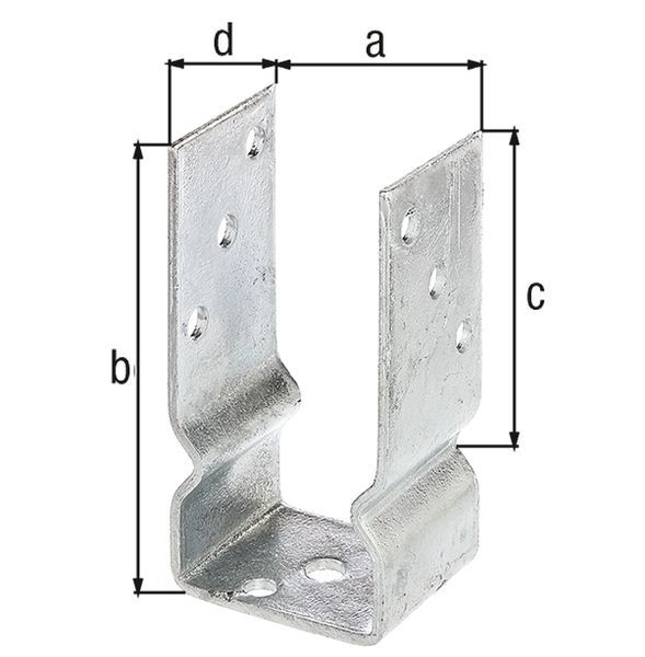 Alberts U-Pfostenträger, feuerverzinkt, z.Aufschrauben, BxH 71x150 mm Alberts U-Pfostenträger, feuerverzinkt, z.Aufschrauben, BxH 71x150 mm