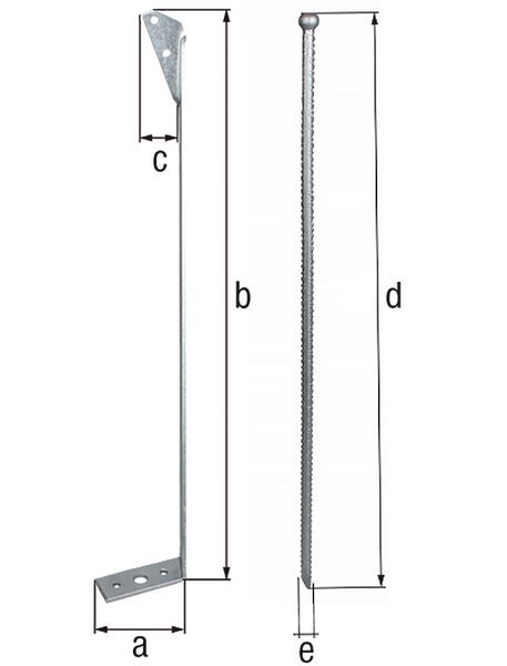 Alberts Sturmanker, mit Erddorn, feuerverzinkt, Material 40x5 mm, Gesamtlänge 637 mm Produktbild Alberts Sturmanker, mit Erddorn, feuerverzinkt, Material 40x5 mm, Gesamtlänge 637 mm