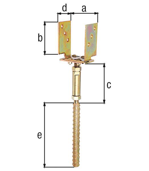 Alberts U-Pfostenträger, höhen- und breitenverstellbar, verzinkt, z. Einbetonieren Produktbild Alberts U-Pfostenträger, höhen- und breitenverstellbar, verzinkt, z. Einbetonieren