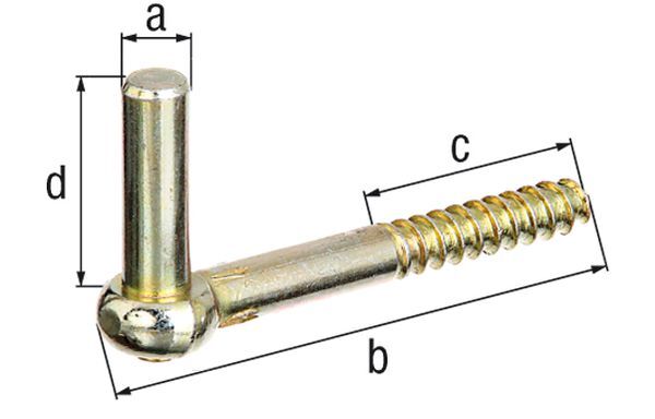 Alberts Kloben z.Einschrauben, galv.gelb verz., Dorn Ø13 mm, L:115 mm, Gewinde-L: 57 mm Produktbild Alberts Kloben z.Einschrauben, galv.gelb verz., Dorn Ø13 mm, L:115 mm, Gewinde-L: 57 mm