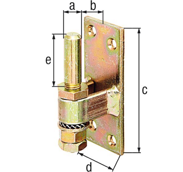 Produktbild Alberts Kloben z.Anschrauben,verstellbar 5 - 23 mm,gelb vz.DornØ13mm,Platte HxB100x40mm bild 2