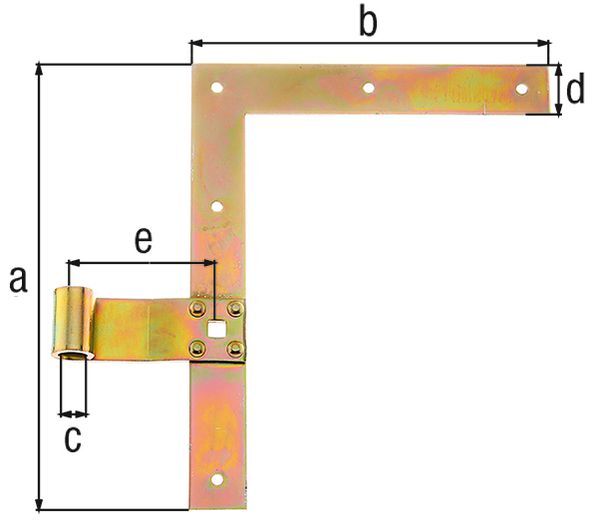 Alberts Fensterladen-Winkelband gerade oben gelb verzinkt HxL 250x200mm Rolle Ø13mm Produktbild Alberts Fensterladen-Winkelband gerade oben gelb verzinkt HxL 250x200mm Rolle Ø13mm