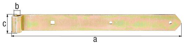 Alberts Ladenband, gerade, Abschluss abgerundet, gelb verz., LxB 400x40 mm, Rolle Ø13 mm Produktbild Alberts Ladenband, gerade, Abschluss abgerundet, gelb verz., LxB 400x40 mm, Rolle Ø13 mm