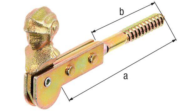 Alberts Fensterladen-Feststeller Frauenkopf galv.gelb verzinkt zEinschrauben Ø9/129 mm Produktbild Alberts Fensterladen-Feststeller Frauenkopf galv.gelb verzinkt zEinschrauben Ø9/129 mm