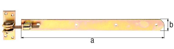 Alberts Ladenband, gerade, Abschluss abgerundet, verstellbar, vz,LxB460x40mm,Gewinde M12 Produktbild Alberts Ladenband, gerade, Abschluss abgerundet, verstellbar, vz,LxB460x40mm,Gewinde M12
