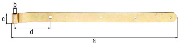Alberts Ladenband gekröpft, Abschl.abgerundet verst.,gelb vz. LxB 642x40 mm RolleØ13mm