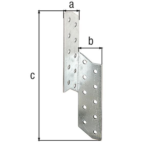 Alberts Sparren Pfettenanker rechts 32 x 32 x 170 mm Produktbild Alberts Sparren Pfettenanker rechts 32 x 32 x 170 mm