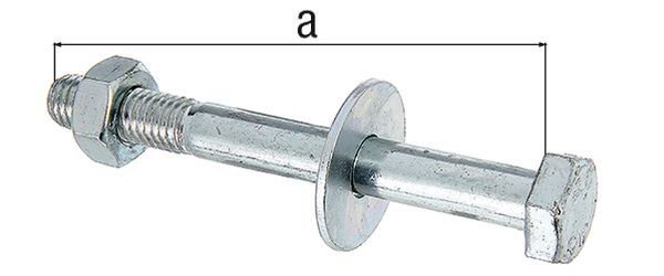 Alberts Sechskantschraube D-Fix,f. Pfostenträger blau verzinkt M10 L110mm Box à 2 St. Produktbild Alberts Sechskantschraube D-Fix,f. Pfostenträger blau verzinkt M10 L110mm Box à 2 St.