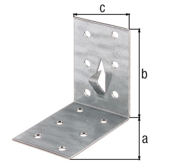 Alberts Lochplattenwinkel,Fixierkralle z.Einschlagen,sendzimirverzinkt,TxHxB 60x60x40mm Produktbild Alberts Lochplattenwinkel,Fixierkralle z.Einschlagen,sendzimirverzinkt,TxHxB 60x60x40mm
