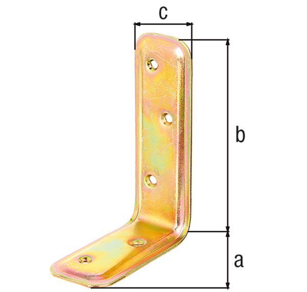 Alberts Stützwinkel, geprägt, zinkphosphatiert, weiß beschichtet,TxHxB 80x120x40 mm Produktbild Alberts Stützwinkel, geprägt, zinkphosphatiert, weiß beschichtet,TxHxB 80x120x40 mm bild 2