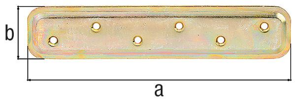 Alberts Flachverbinder, geprägt, galv. gelb verzinkt, LxB 180x40 mm Produktbild Alberts Flachverbinder, geprägt, galv. gelb verzinkt, LxB 180x40 mm