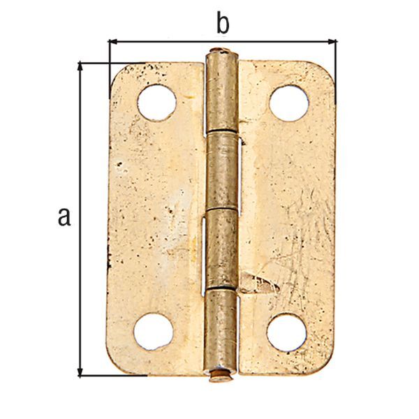 Alberts Schatullen-Scharnier, vermessingt, LxB 24x17 mm, Karte à 4 St. Produktbild Alberts Schatullen-Scharnier, vermessingt, LxB 24x17 mm, Karte à 4 St.