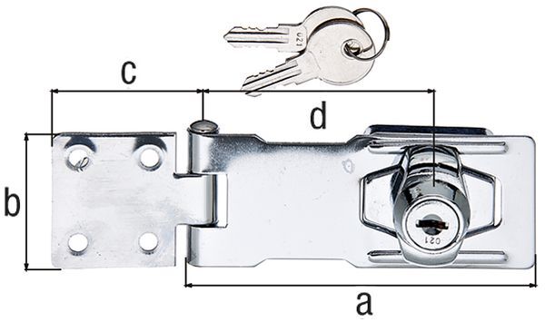 Alberts Sicherheits-Überfalle abschließbar chromatiert LxB Überf. 100x41,5 L Platte:40mm Produktbild Alberts Sicherheits-Überfalle abschließbar chromatiert LxB Überf. 100x41,5 L Platte:40mm