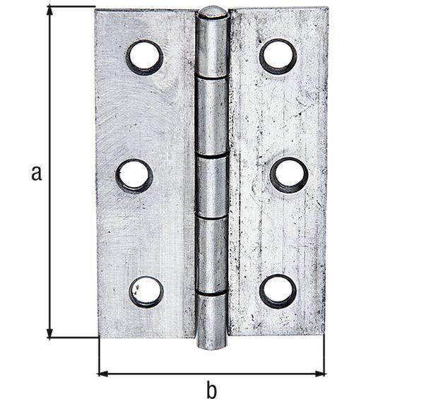 Alberts Scharnier verzinkt, LxB 63x43 mm Produktbild Alberts Scharnier verzinkt, LxB 63x43 mm