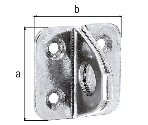 Alberts Öse auf Platte, Edelstahl, LxB Platte 35x35 mm Produktbild Alberts Öse auf Platte, Edelstahl, LxB Platte 35x35 mm