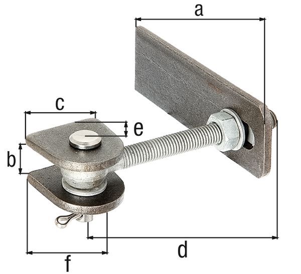 Alberts Torband f.180° Öffnung, lang, VA, z.Anschweißen, Gew.M16 Produktbild Alberts Torband f.180° Öffnung, lang, VA, z.Anschweißen, Gew.M16