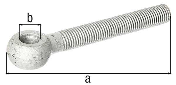 Alberts Augenschraube,feuerverz. Gew.M16 Abstand Anfang Gewindest. Mitte Augenschr.130mm Produktbild Alberts Augenschraube,feuerverz. Gew.M16 Abstand Anfang Gewindest. Mitte Augenschr.130mm