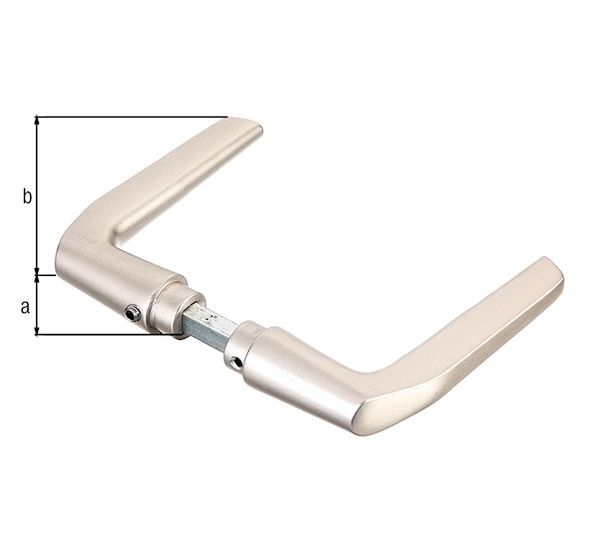 Alberts Türdrücker, Alu, silberf.elox.f.Schlossk.30-40mm, Griffbreite 115mm Produktbild Alberts Türdrücker, Alu, silberf.elox.f.Schlossk.30-40mm, Griffbreite 115mm