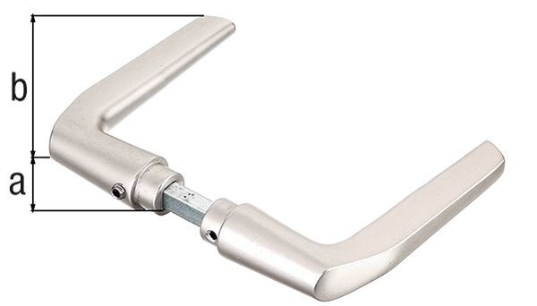 Alberts Türdrücker, Alu, silberf.elox.f.Schlossk.50-60mm, Griffbreite 115mm Produktbild Alberts Türdrücker, Alu, silberf.elox.f.Schlossk.50-60mm, Griffbreite 115mm