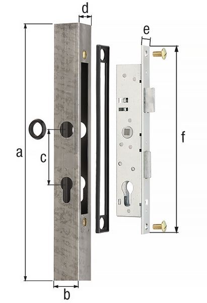 Alberts Rohrabschnitt mit Schloss, 40x40mm zum Anschweißen Produktbild Alberts Rohrabschnitt mit Schloss, 40x40mm zum Anschweißen