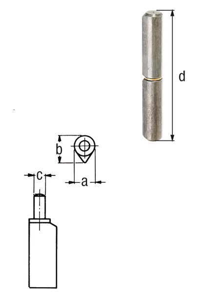 Alberts Anschweißrolle, zweit., z.Anschweißen, Außen-Ø16mm, Höhe 140mm Alberts Anschweißrolle, zweit., z.Anschweißen, Außen-Ø16mm, Höhe 140mm