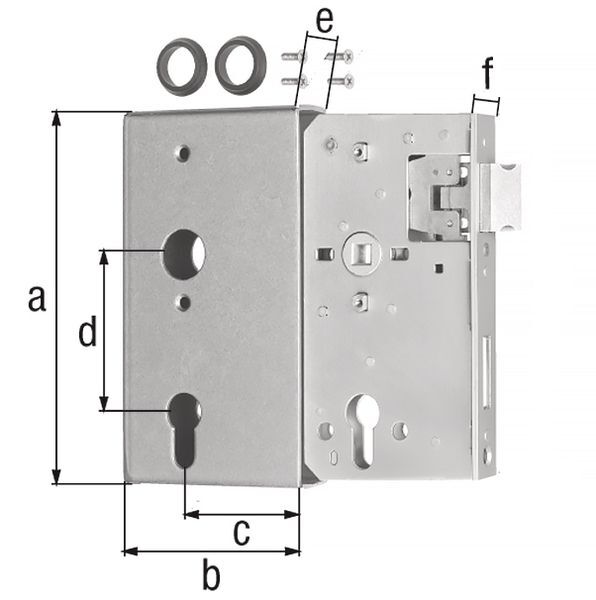 Alberts Schlosskasten Stahl roh Dornmaß 60 mm Produktbild Alberts Schlosskasten Stahl roh Dornmaß 60 mm