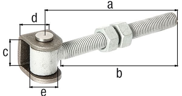 Alberts Torband mit Muttern, U-Bügel Stahl roh, z.Anschweißen, Gew.M16 Produktbild Alberts Torband mit Muttern, U-Bügel Stahl roh, z.Anschweißen, Gew.M16