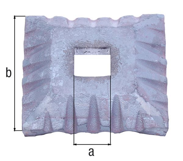 Alberts Abdeckrosette, Stahl roh, Außenmaße 50 x 50 mm, Innenmaße 12 x 12 mm Produktbild Alberts Abdeckrosette, Stahl roh, Außenmaße 50 x 50 mm, Innenmaße 12 x 12 mm