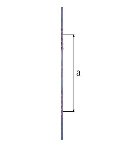 Alberts Füllstab, Stahl roh, Vierkantstab 12x12 mm, L 900 mm, Mitte - Mitte Ornam. 450mm Produktbild Alberts Füllstab, Stahl roh, Vierkantstab 12x12 mm, L 900 mm, Mitte - Mitte Ornam. 450mm
