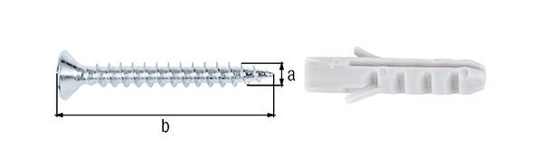 Alberts Schrauben- und Dübel-Set f. die Befestigung von Profilen,vermessingt,LxS 25x3mm Produktbild Alberts Schrauben- und Dübel-Set f. die Befestigung von Profilen,vermessingt,LxS 25x3mm
