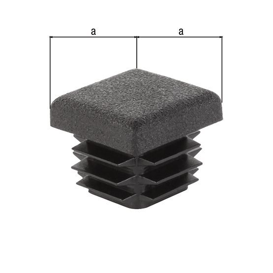 Alberts Verschlussstopfen f.Vierkantrohre m.Lamellen,  Kst. schwarz, BxT 15 x 15 mm Produktbild Alberts Verschlussstopfen f.Vierkantrohre m.Lamellen,  Kst. schwarz, BxT 15 x 15 mm