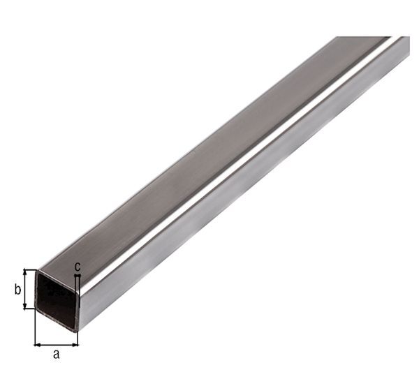 Alberts Vierkantrohr, Stahl roh, kalt gewalzt, LxBxHxS 1000 x 16 x 16 x 1 mm Produktbild Alberts Vierkantrohr, Stahl roh, kalt gewalzt, LxBxHxS 1000 x 16 x 16 x 1 mm