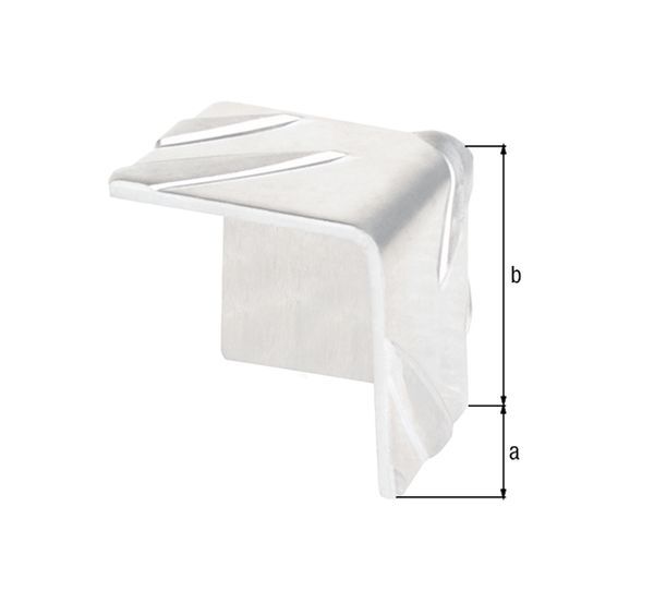 Alberts Eckschutz Riffel-Prägung, Alu natur, TxH 29,5 x 29,5 mm Produktbild Alberts Eckschutz Riffel-Prägung, Alu natur, TxH 29,5 x 29,5 mm